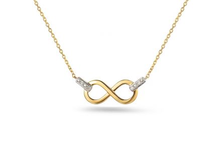 Zlatý náhrdelník s diamantmi 0.010 ct Infinity