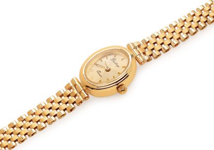 Zlaté oválne dámske hodinky Prestige