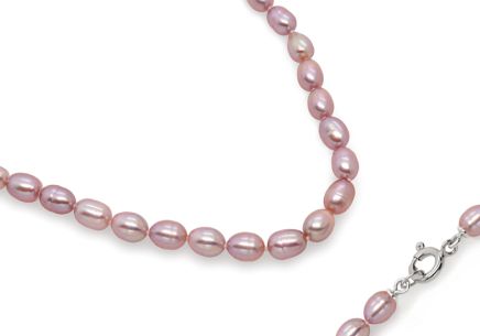 Levanduľový perlový náhrdelník 6,5mm