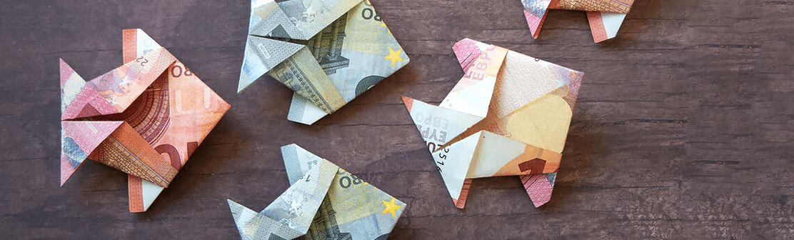 Origami ryby z bankoviek Origami ryby z bankoviek