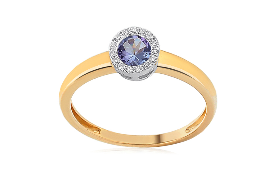 Briliantový prsteň s tanzanitom 0.060 ct - IZBR092