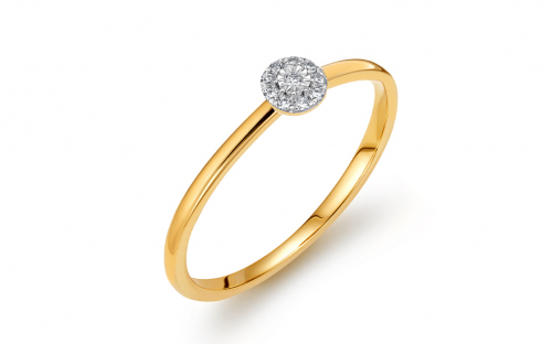 Briliantový zásnubný prsteň z kombinovaného zlata 0,040 ct - KU1574
