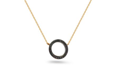Náhrdelník s čiernymi briliantmi Karma 0,070 ct