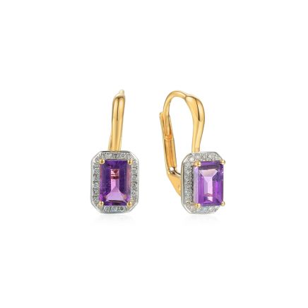 Ametystové náušnice 0,84 ct s diamantmi Skye
