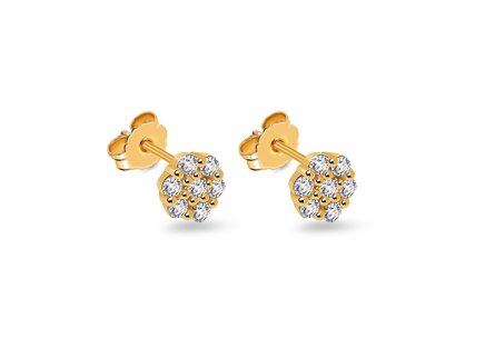 Diamantové napichovacie náušnice Kvietok 0,280 ct
