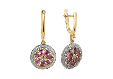 Rodolitové náušnice 1,37 ct s ornamentmi
