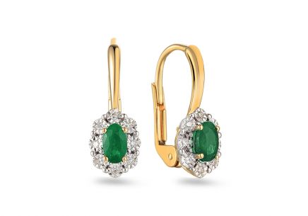 Smaragdové náušnice 0,48 ct s diamantmi Skylar