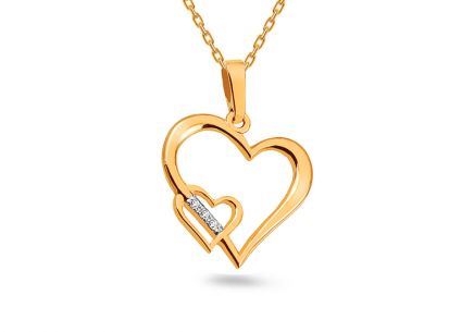 Diamantový prívesok 0,015 ct Srdiečka