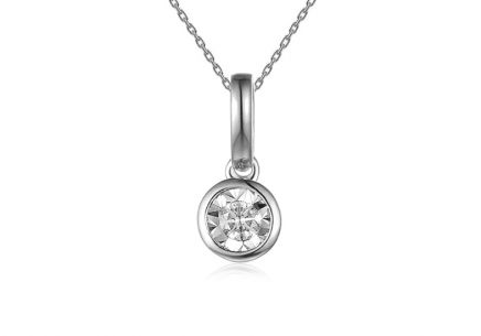 Diamantový prívesok z bieleho zlata 0.090 ct