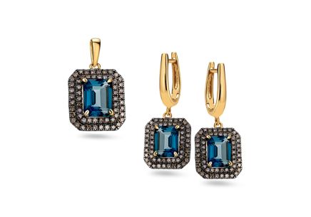 Výnimočná súprava s london blue topásom 5,440ct