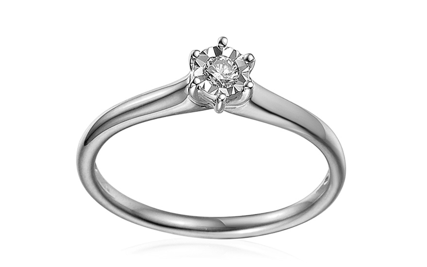 Diamantový prsteň z bieleho zlata 0.090 ct Navi - IZBR469A