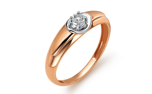 Diamantový zásnubný prsteň z kombinovaného zlata 0,050 ct - KU1452R