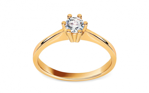 Jemný zlatý zásnubný prsteň so zirkónom - IZ15629