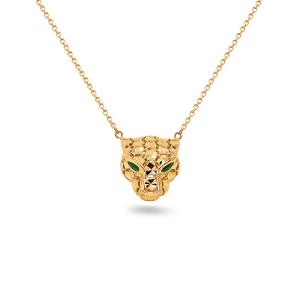 Ligotavý náhrdelník s hlavou leoparda, šírka 15mm