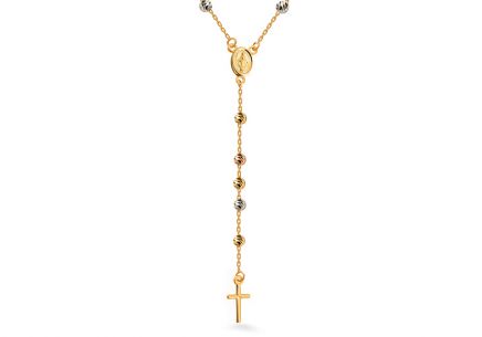 Zlatý trojfarebný náhrdelník Ruženec