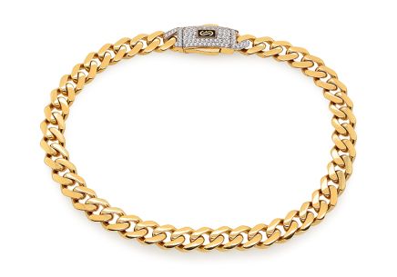 Monaco Chain bracelet Classic Plain Pavé lock 6,5 mm