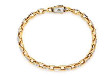 Monaco Chain bracelet Cavo Alternate Pavé lock 5 mm