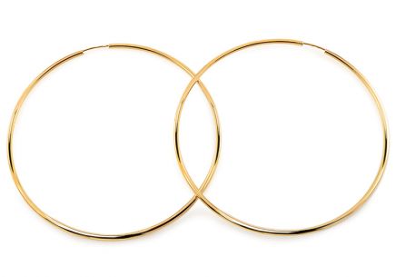 Zlaté náušnice veľké kruhy 6 cm