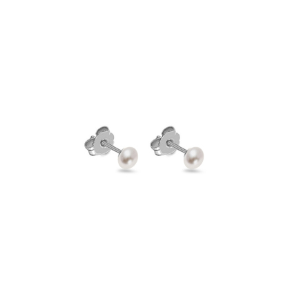 Napichovacie náušnice perly v bielom zlate 4mm, 9K