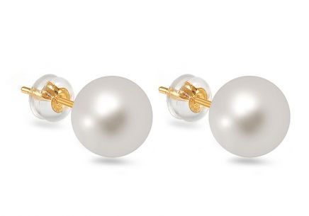 Náušnice s bielymi riečnymi perlami z kolekcie Wedding Jewelry 9 mm