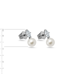 Perlové náušnice s lab-grown diamantmi Frida - ALLG005AHR