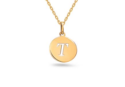 Zlatý minimalistický prívesok písmeno T, 9K