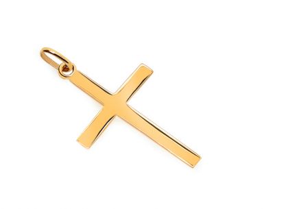 Celebritka krížik v žltom zlate, výška 39mm
