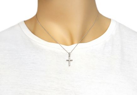 Prívesok z bieleho zlata Krížik