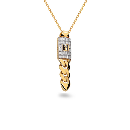 Monaco chain pendant classic plain baguette link