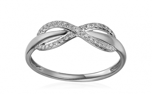 Prsteň z bieleho zlata s diamantmi 0.090 ct Infinity - IZBR465A