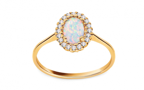 Zlatý dámsky prsteň s opálom Angelina - IZ5721