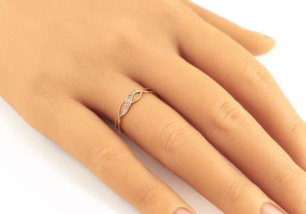 Diamantový dvojfarebný prsteň 0,010 ct