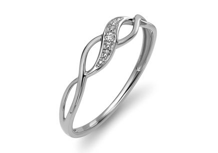 Diamantový prsteň z bieleho zlata 0,010 ct