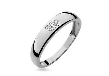 Prsteň s diamantovým srdiečkom 0,020 ct