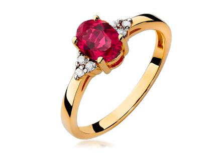 Rubínový prsteň 0,600 ct s diamantmi