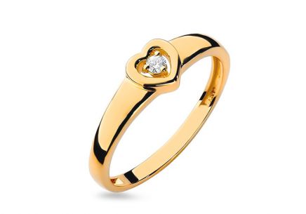 Zlatý diamantový prsteň 0.040 ct