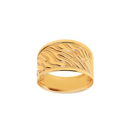 Zlatý prsteň so štruktúrovaným vzorom Agate, 14K
