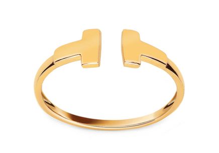 Zlatý štýlový otvorený prsteň