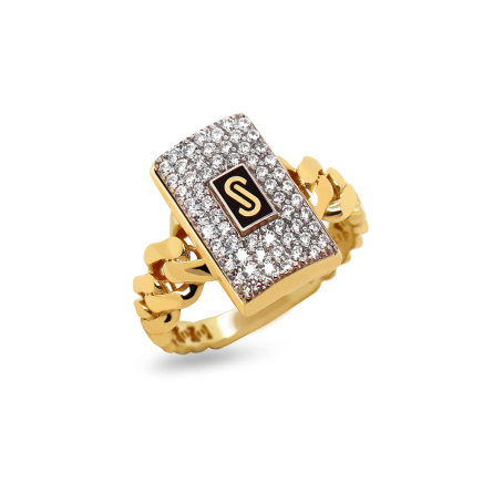 Monaco Chain ring Classic Plain Pavé link