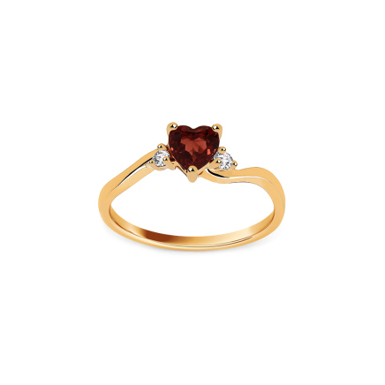Prsteň s granátovým srdiečkom 0,56 ct Ruth