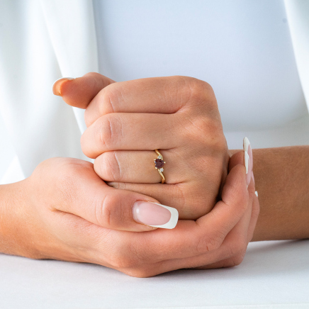 Prsteň s granátovým srdiečkom 0,56 ct Ruth