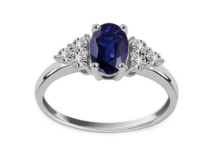 Zafírový prsteň 1,060 ct s diamantmi