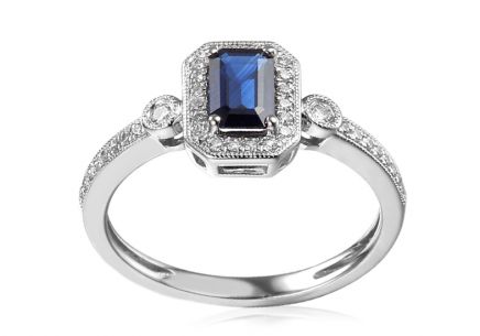 Zafírový prsteň s diamantmi