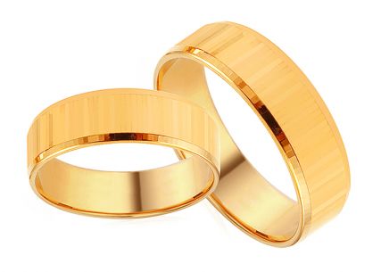 Zlaté svadobné obrúčky s fázovaným profilom, šírka 5 mm