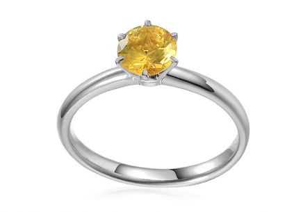 Zásnubný prsteň so žltým zafírom