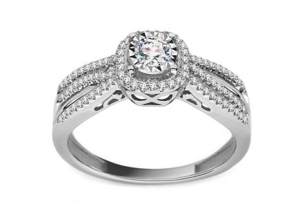 Briliantový zásnubný prsteň z bieleho zlata 0.400 ct