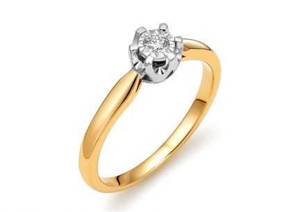 Diamantový dvojfarebný zásnubný prsteň 0,080 ct