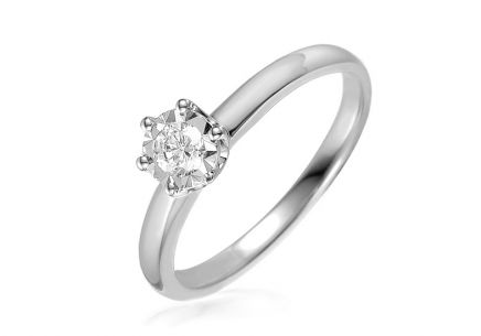 Diamantový prsteň z bieleho zlata Jaron