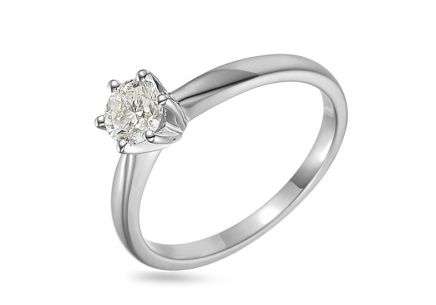 Diamantový zásnubný prsteň z bieleho zlata Isla