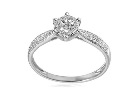 Zásnubný diamantový prsteň 0,040 ct
